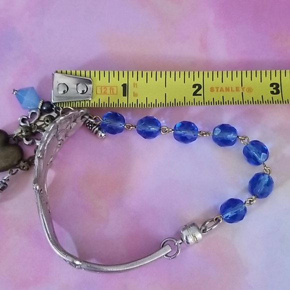 Hand Crafted Repurposed Vintage Spoon Handle Assemblage Charm Bracelet NWT - Picture 15 of 16